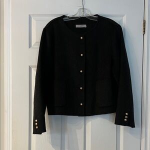 Elegant charcoal  Blazer with Gold Accent buttons